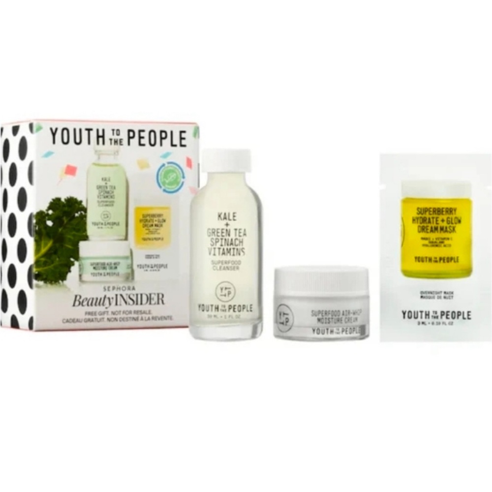 Empty Sephora “Youth to the People” Skincare - Cleanser, Cream, Mask NEW